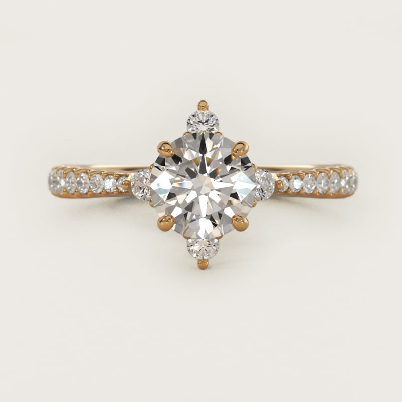Compass Point Diamond Accent Engagement Ring In 18K Yellow Gold By James Allen