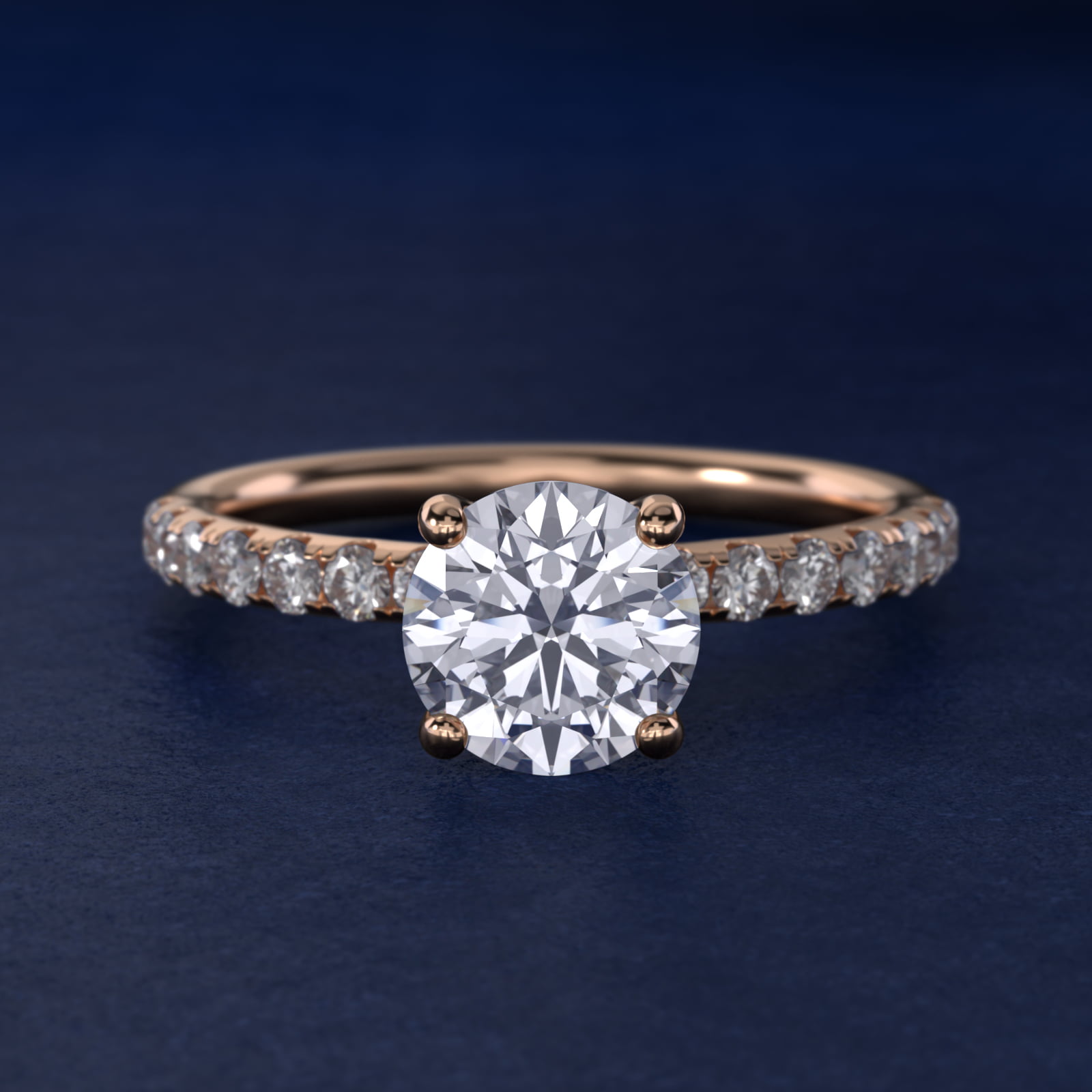 Crown Pavé Hidden Halo Lab-Grown Diamond Engagement Ring In 14K Rose Gold By James Allen