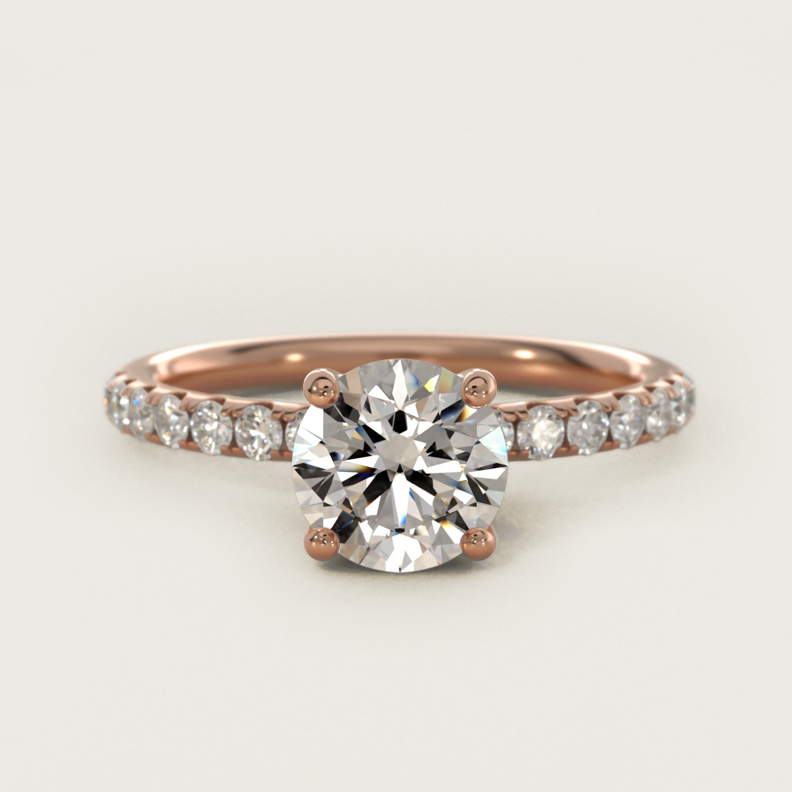Crown Pavé Hidden Halo Diamond Engagement Ring In 14K Rose Gold By James Allen