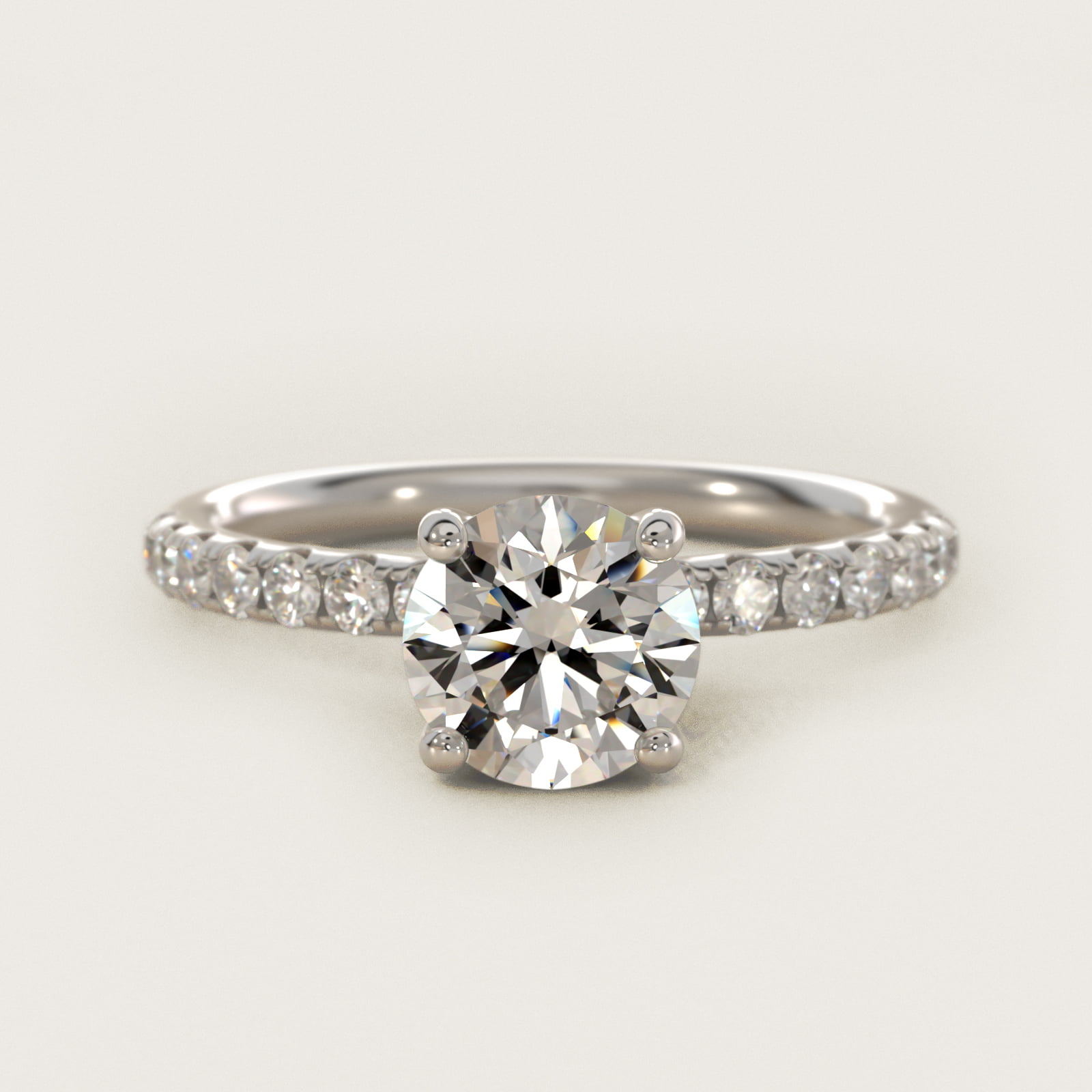 Crown Pavé Hidden Halo Lab-Grown Diamond Engagement Ring In Platinum By James Allen