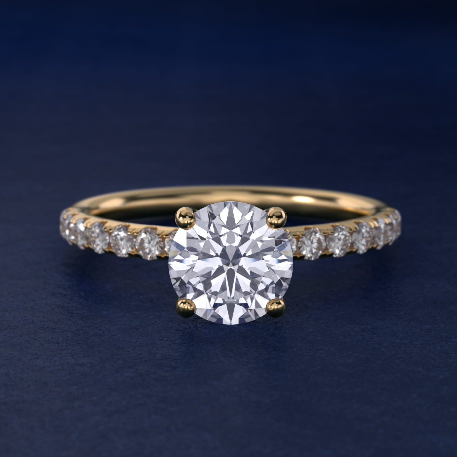 Crown Pavé Hidden Halo Lab-Grown Diamond Engagement Ring In 18K Yellow Gold By James Allen