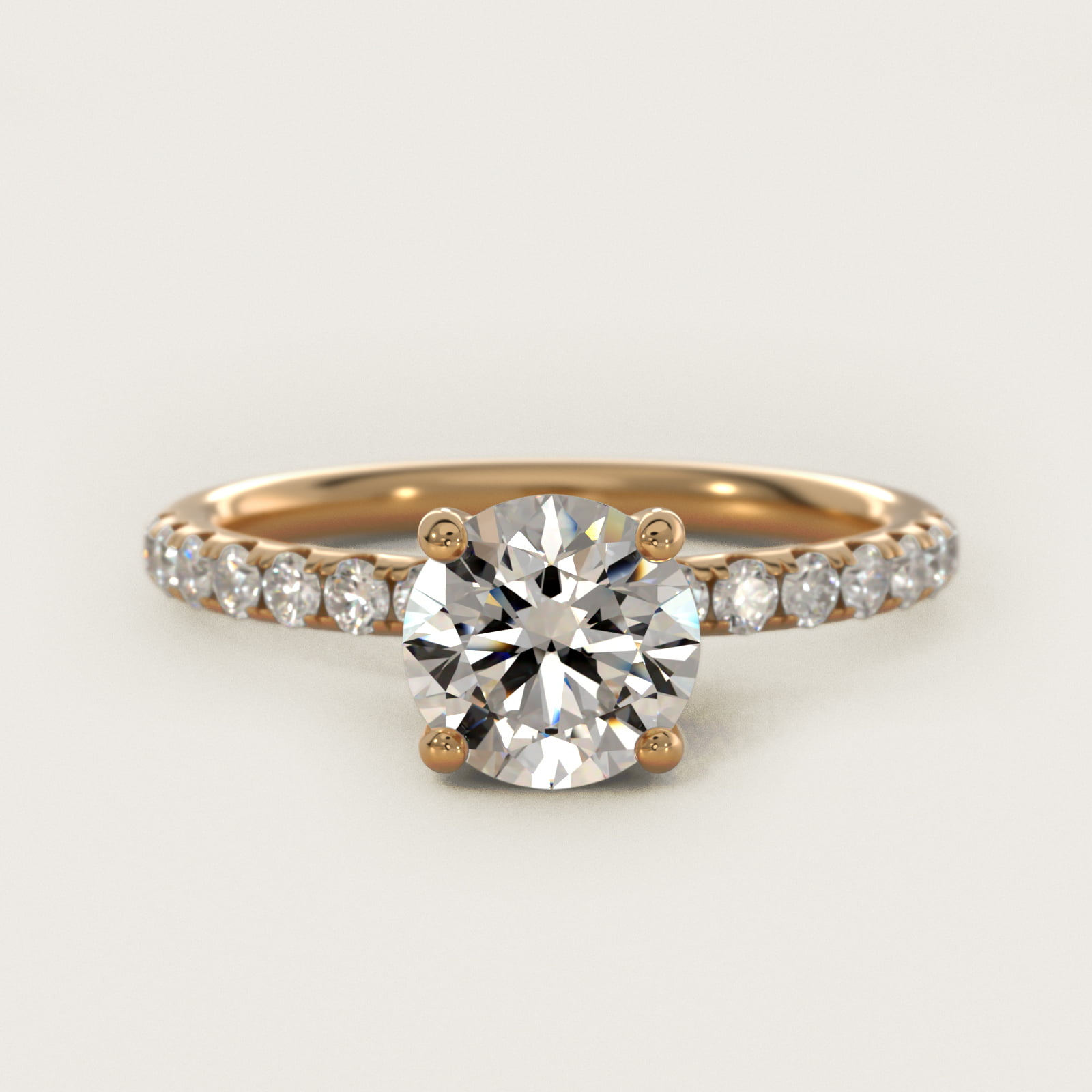Crown Pavé Hidden Halo Diamond Engagement Ring In 14K Yellow Gold By James Allen