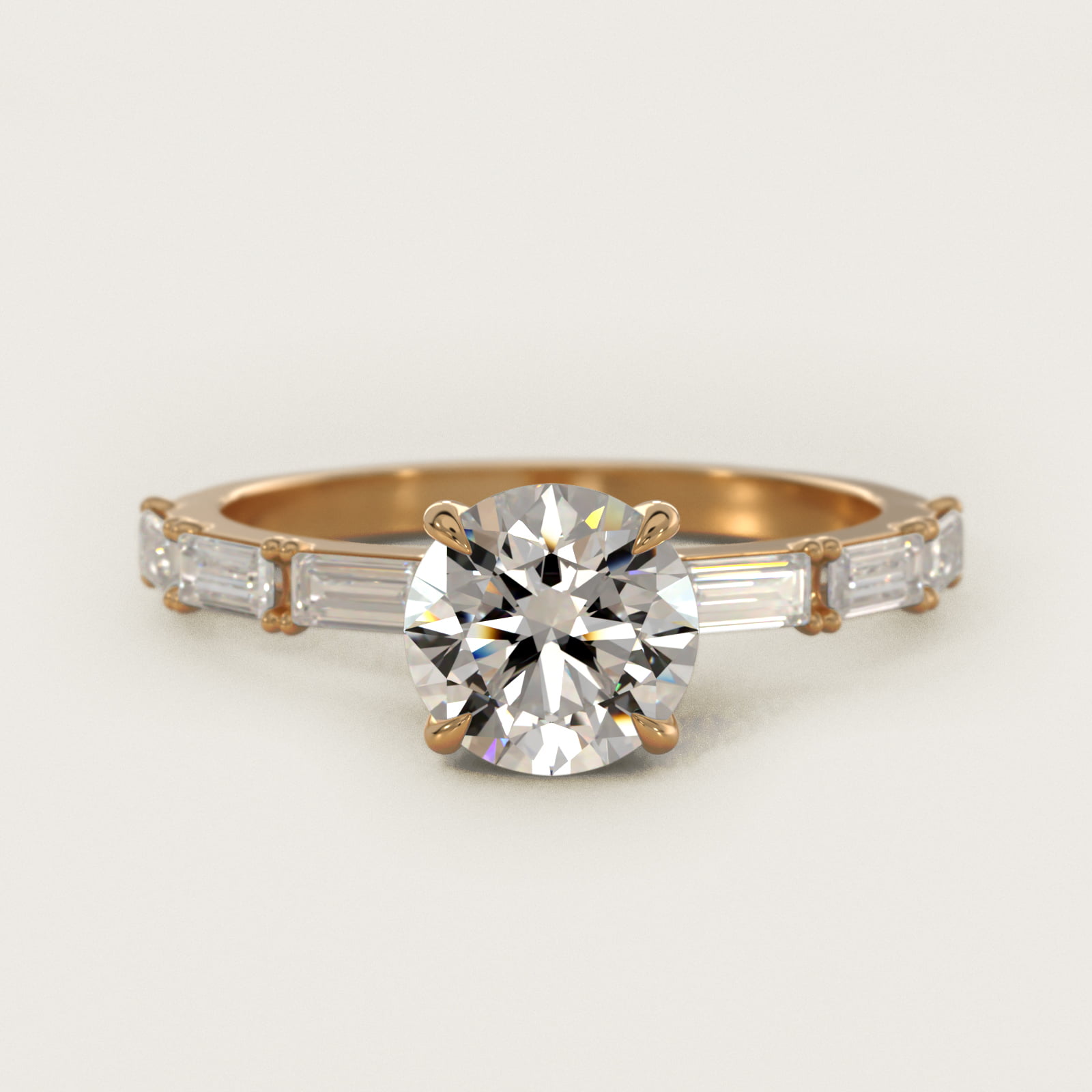 Floating Diamond Line Side Stone Engagement Ring In 14K Yellow Gold By James Allen
