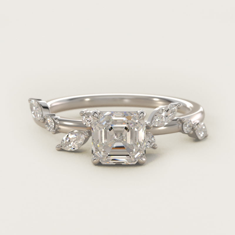 Diamond Whisper Side Stone Engagement Ring In 14K White Gold By James Allen