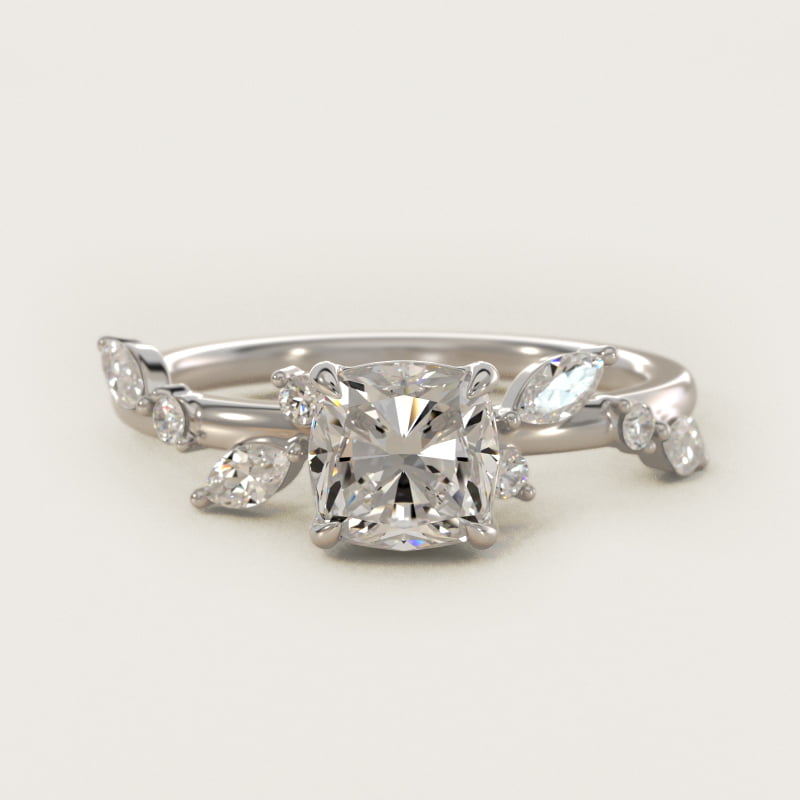 Diamond Whisper Side Stone Engagement Ring In 14K White Gold By James Allen