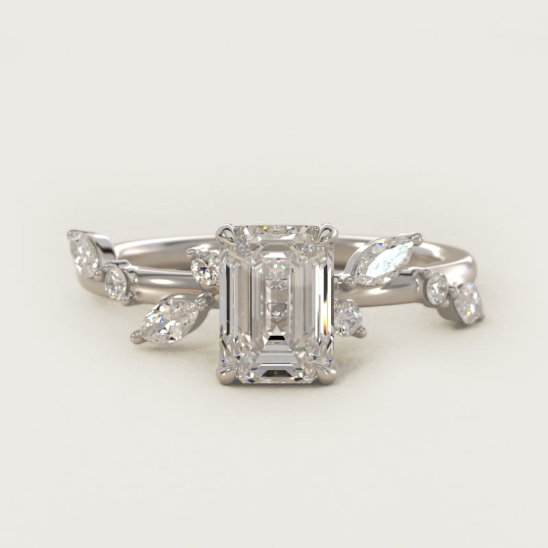 Diamond Whisper Side Stone Engagement Ring In 14K White Gold By James Allen
