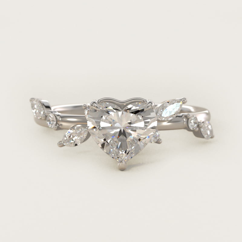 Diamond Whisper Side Stone Engagement Ring In 14K White Gold By James Allen