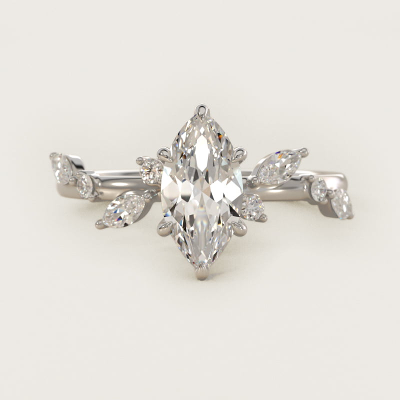 Diamond Whisper Side Stone Engagement Ring In 14K White Gold By James Allen