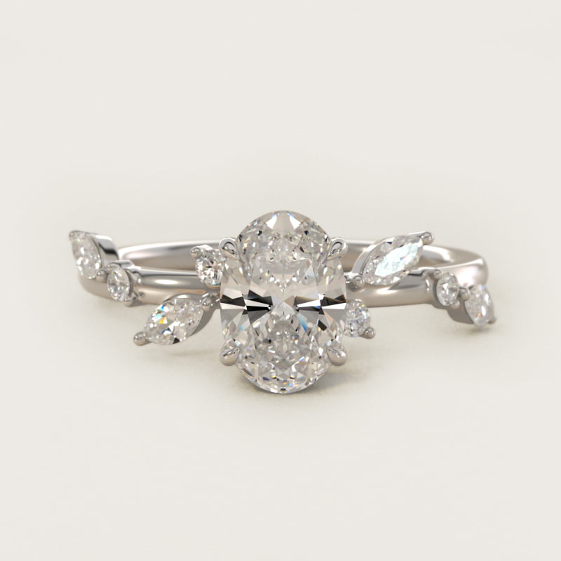 Diamond Whisper Side Stone Engagement Ring In 14K White Gold By James Allen