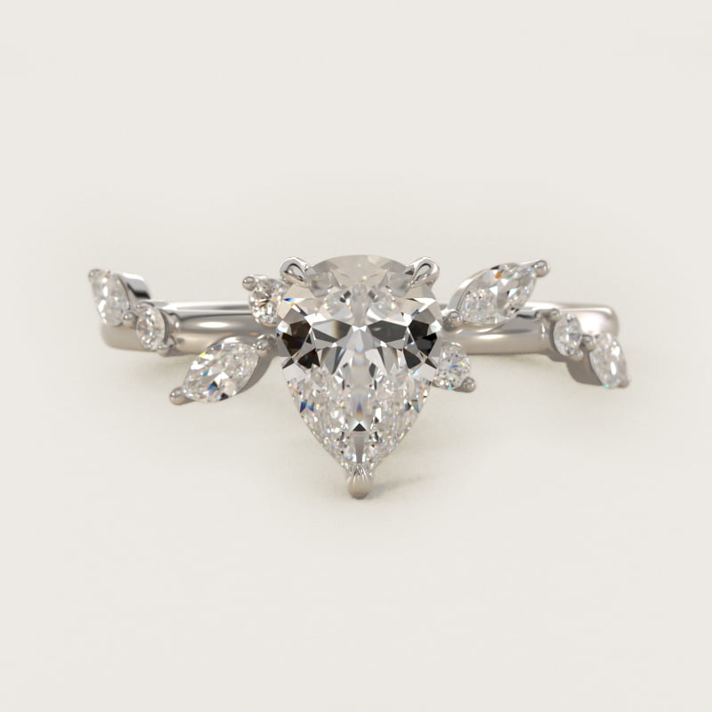 Diamond Whisper Side Stone Engagement Ring In 14K White Gold By James Allen