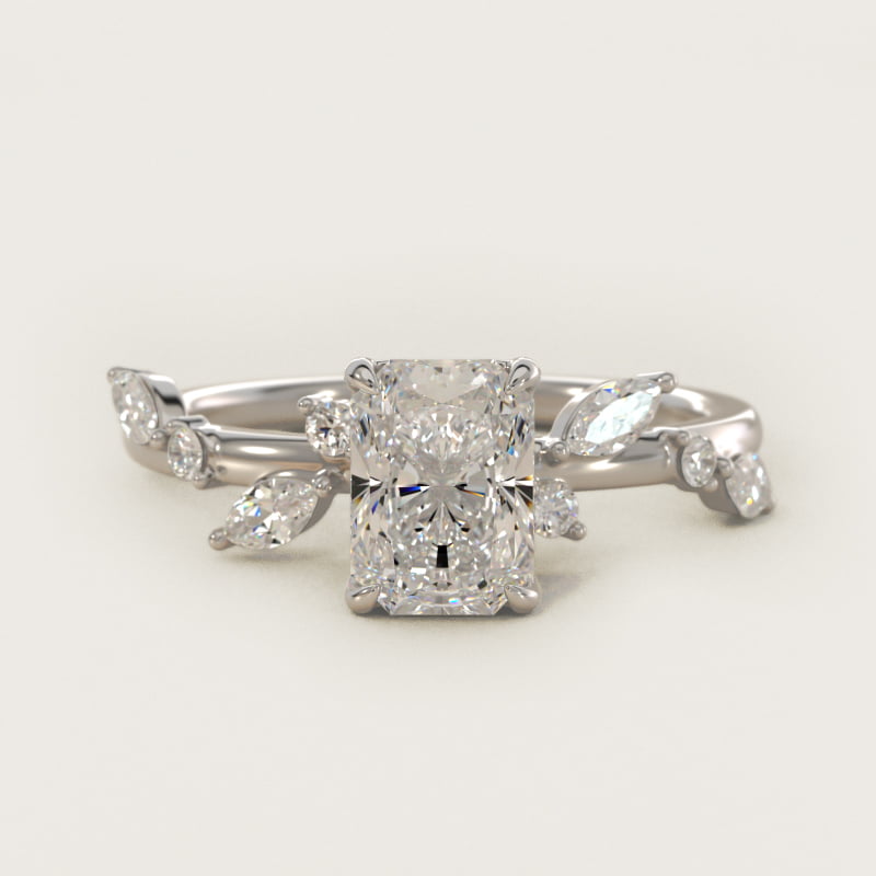 Diamond Whisper Side Stone Engagement Ring In 14K White Gold By James Allen
