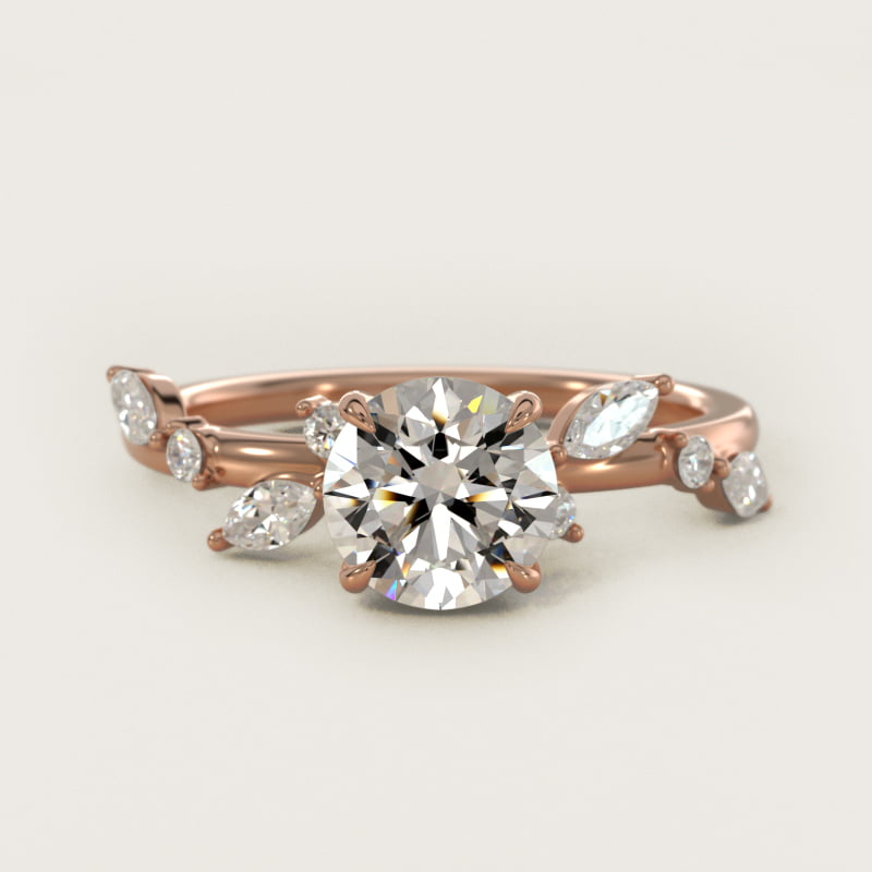 Diamond Whisper Side Stone Engagement Ring In 14K Rose Gold By James Allen