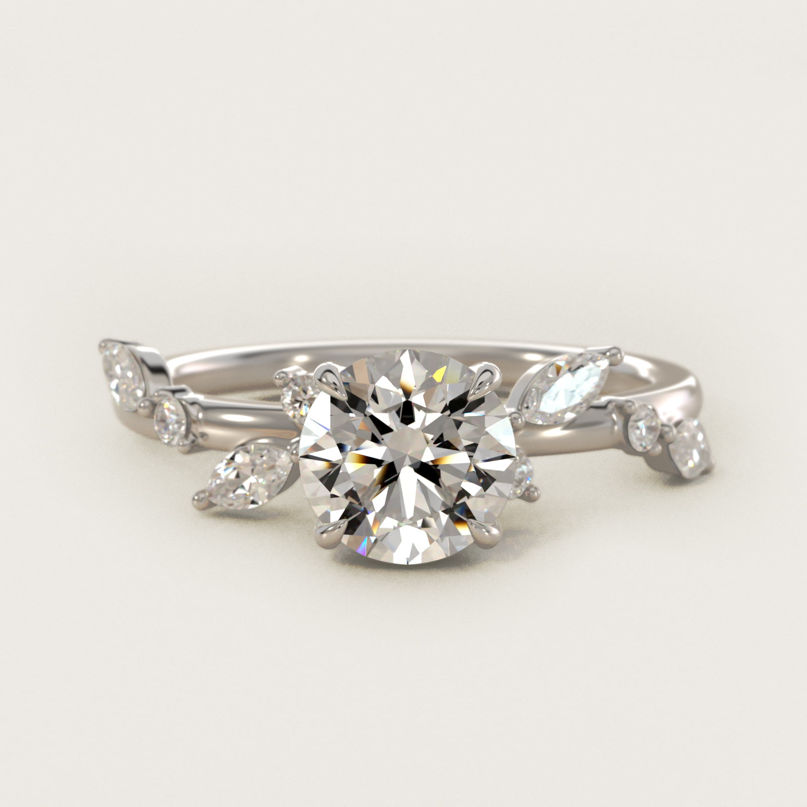 Diamond Whisper Side Stone Engagement Ring In Platinum By James Allen
