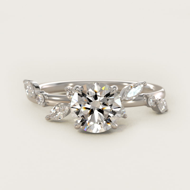 Diamond Whisper Side Stone Engagement Ring In 14K White Gold By James Allen