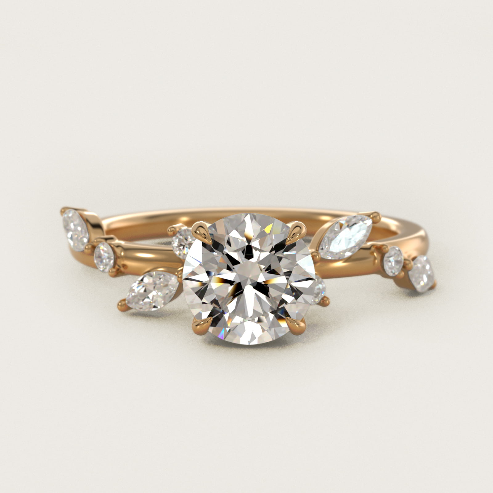 Diamond Whisper Side Stone Engagement Ring In 14K Yellow Gold By James Allen