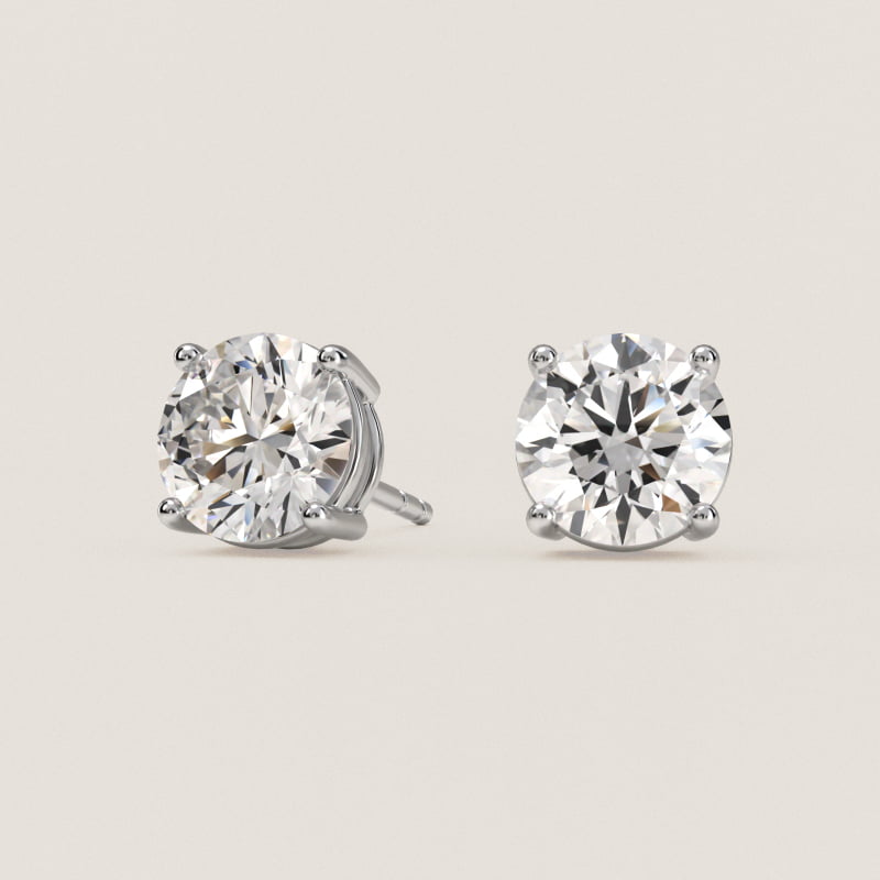 Four Prong Stud Earrings In Platinum (Setting)
