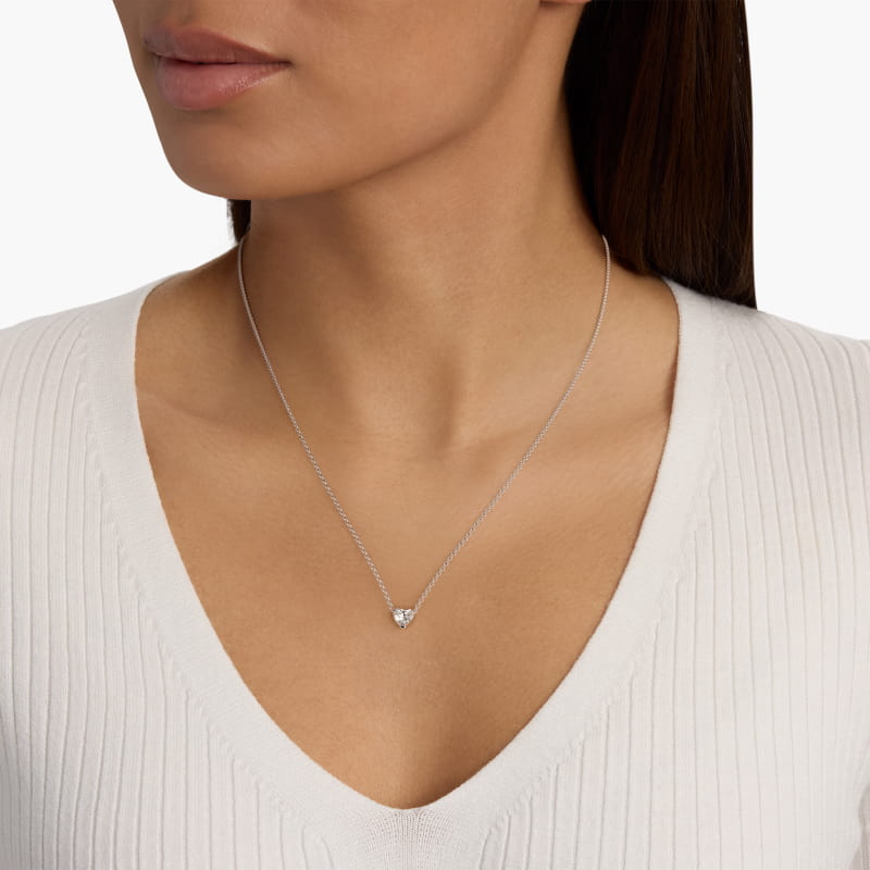 Heart Cut Diamond Pendant In 14K White Gold (Setting)