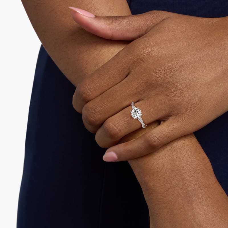 Petite Twist Diamond Engagement Ring in Platinum (1/10 ct. tw.)