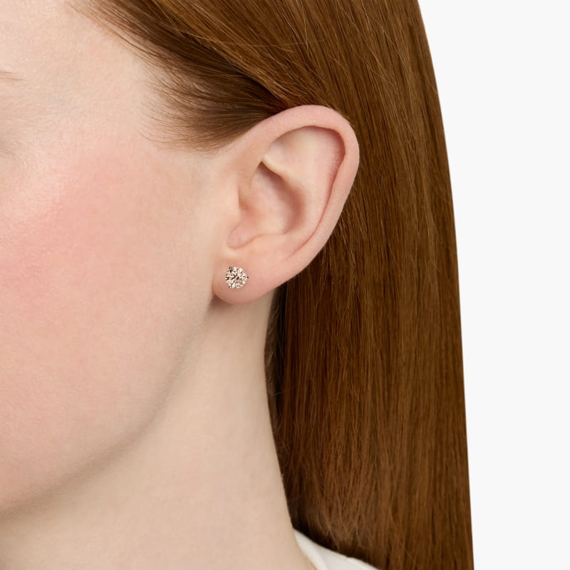 Three Prong Martini Stud Earring   In Platinum (Setting)