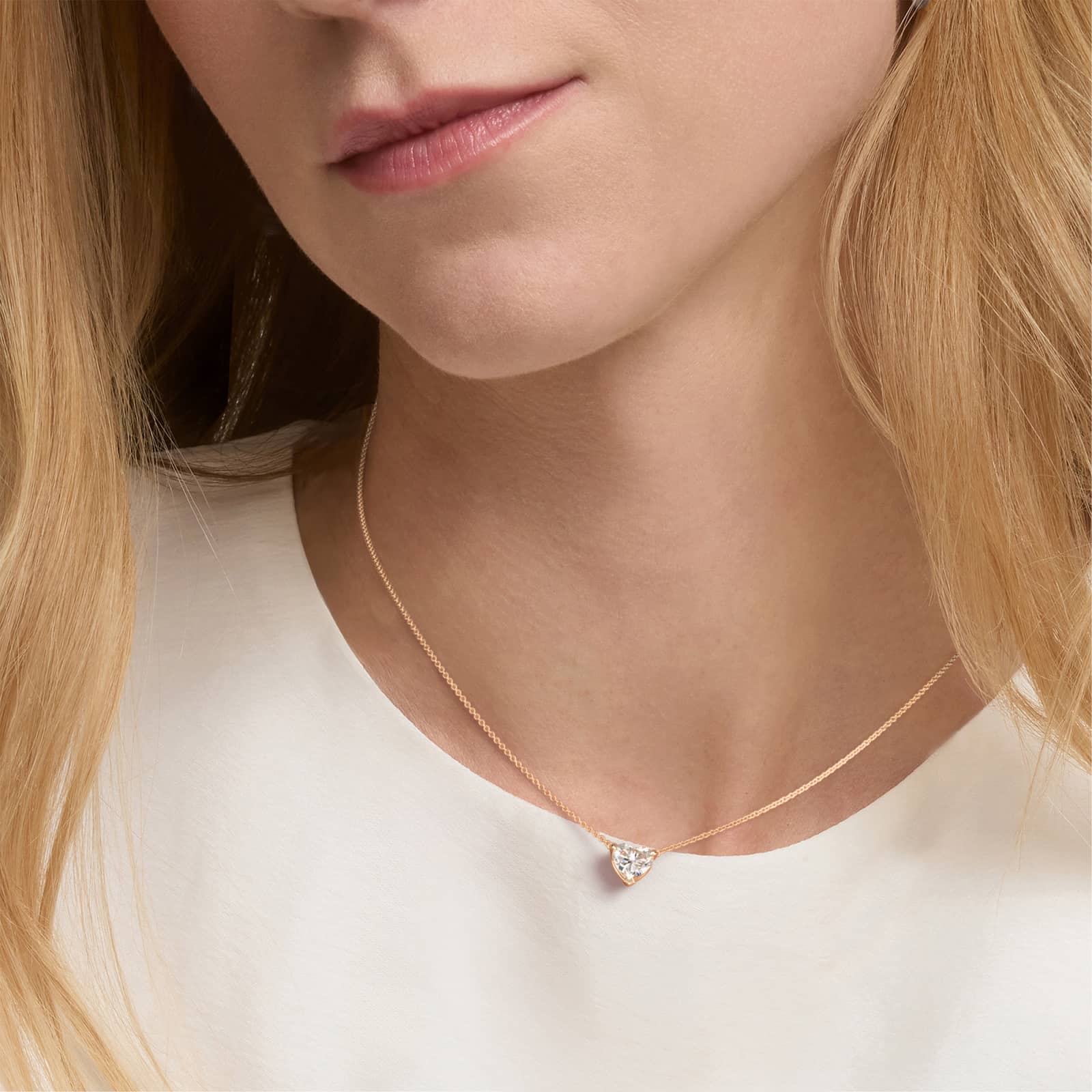 Heart Cut Diamond Pendant In 14K Yellow Gold (Setting)