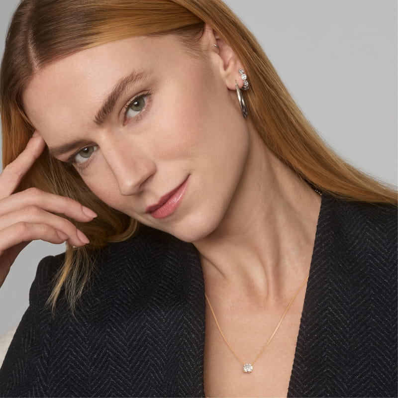 Four Prong Basket Solitaire Diamond Pendant   In 14K Yellow Gold (Setting)