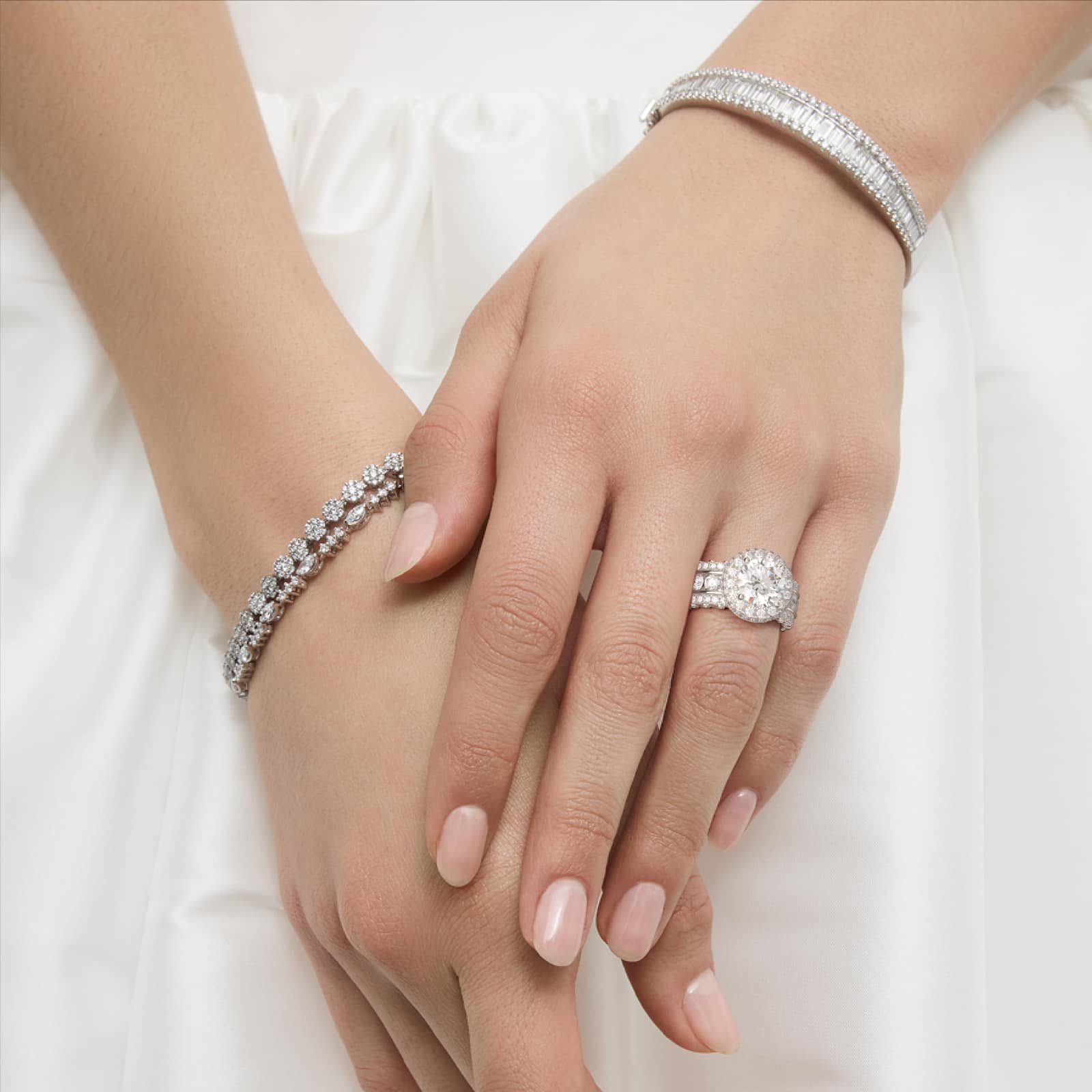 Bella Vaughan for Blue Nile Sophia Triple Row Diamond Rollover Halo in Platinum (2.95 ct. tw.)