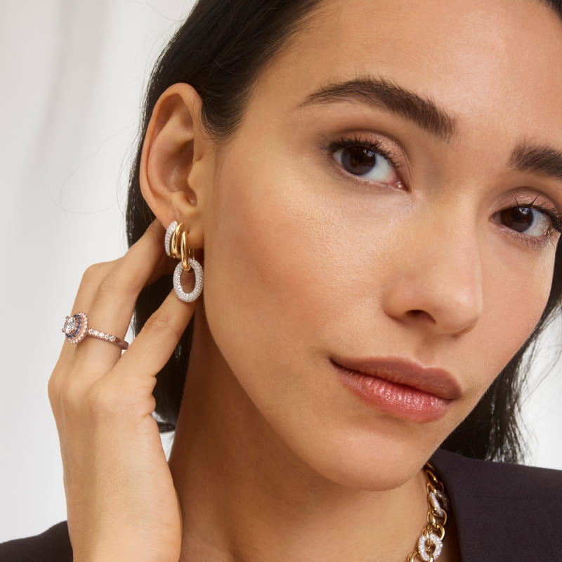 Sapphire and Diamond Double Halo Engagement Ring in 14k Rose Gold (1/2 ct. tw.)