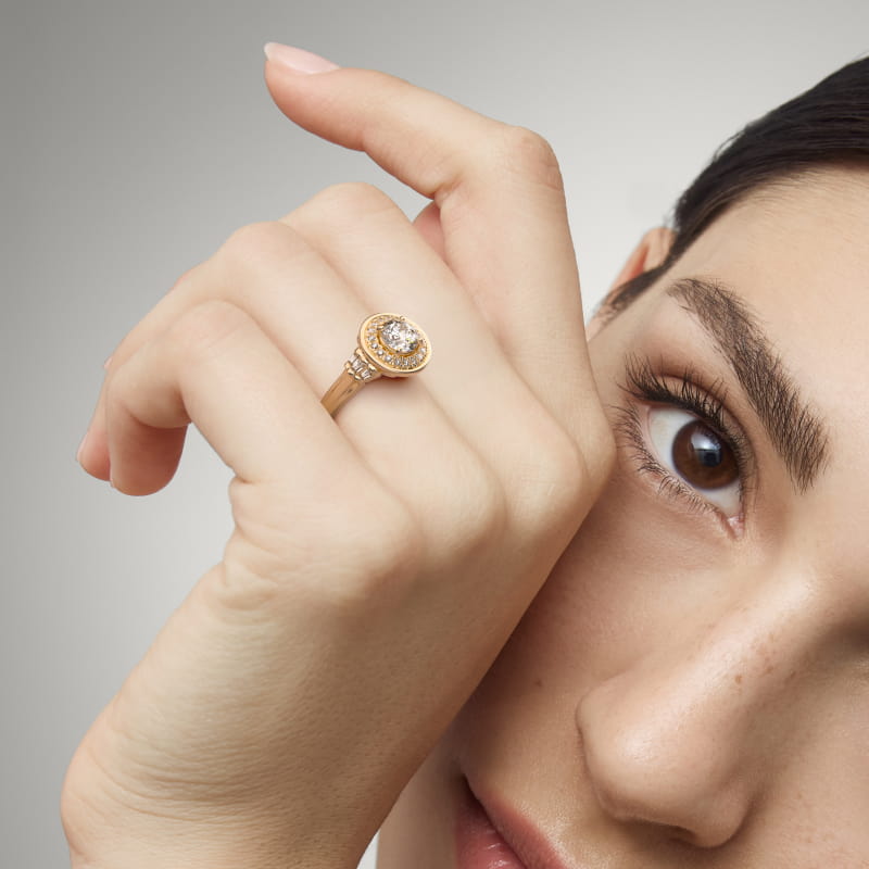 ZAC ZAC POSEN Square Halo Diamond Engagement Ring in 14K Yellow Gold