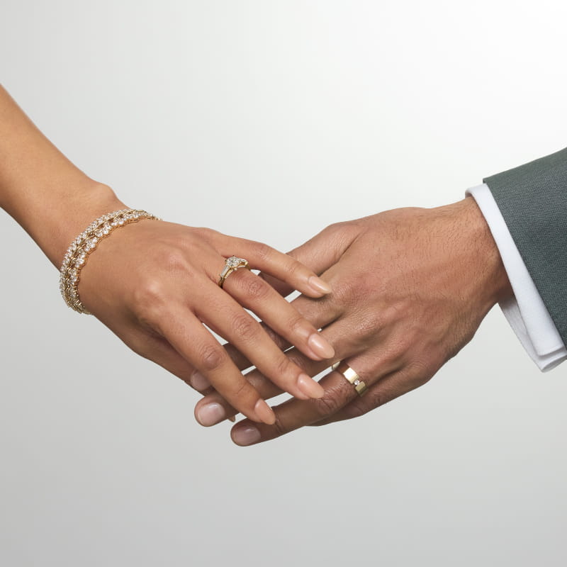 Bella Vaughan Tapered Baguette Three Stone Engagement Ring in 18k Yellow Gold (1/2 ct. tw.)