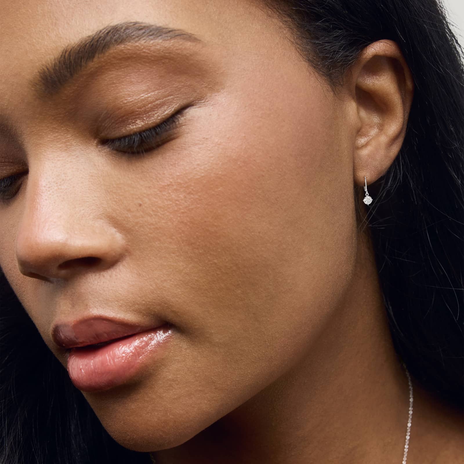 Four-Prong Leverback Drop Earrings in Platinum