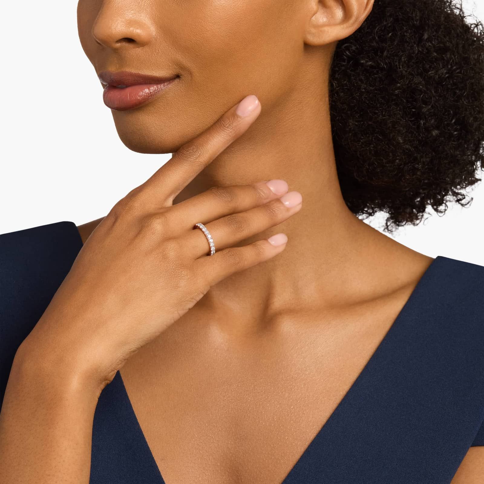 Riviera Pavé Lab-Grown Diamond Ring In 14K Rose Gold (1/2 Ct. tw. - F-G / VS2-SI1)