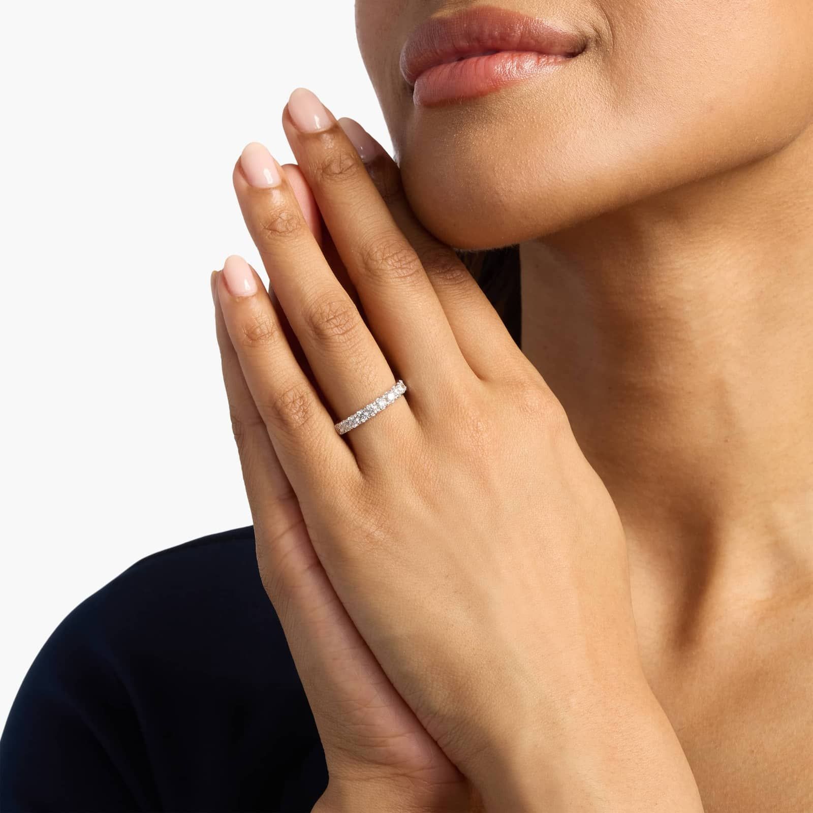 Riviera Pavé Diamond Ring In 14K Rose Gold (1 Ct. tw. - H-I / SI1-SI2)