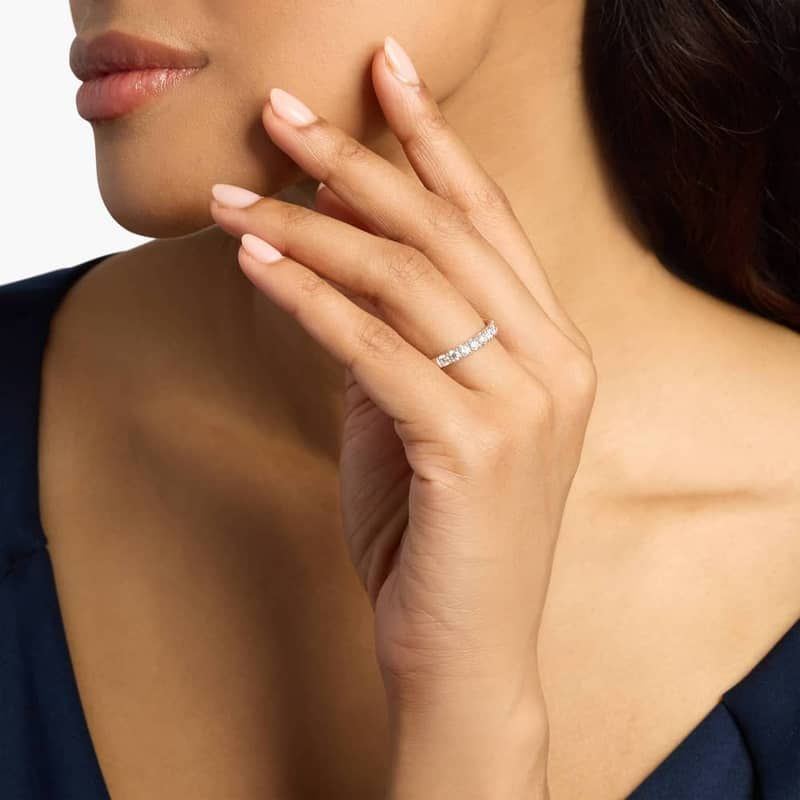 Riviera Pavé Lab-Grown Diamond Ring In 14K White Gold (1 Ct. tw. - F-G / VS2-SI1)