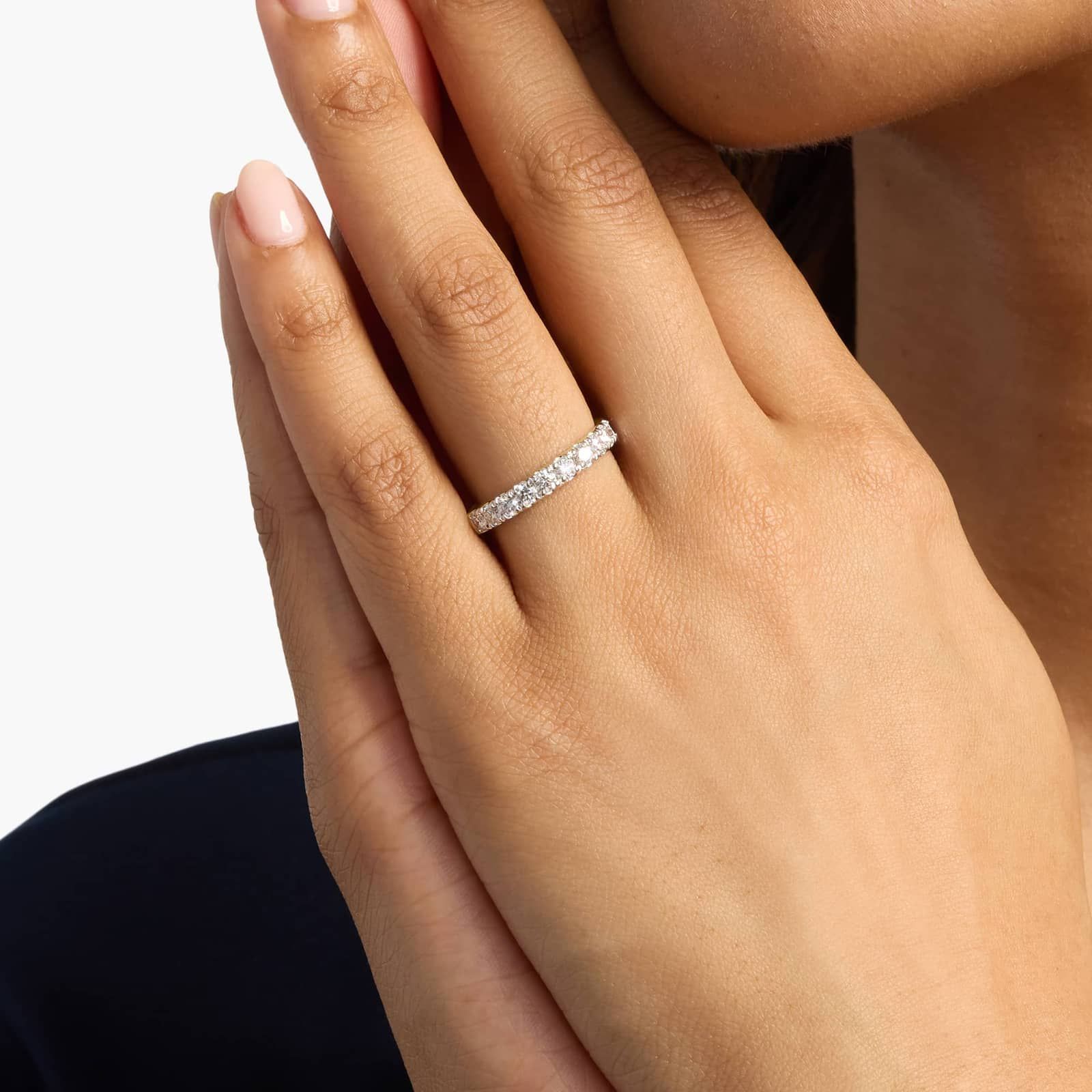 Riviera Pavé Lab-Grown Diamond Ring In 14K Yellow Gold (1 Ct. tw. - F-G / VS2-SI1)