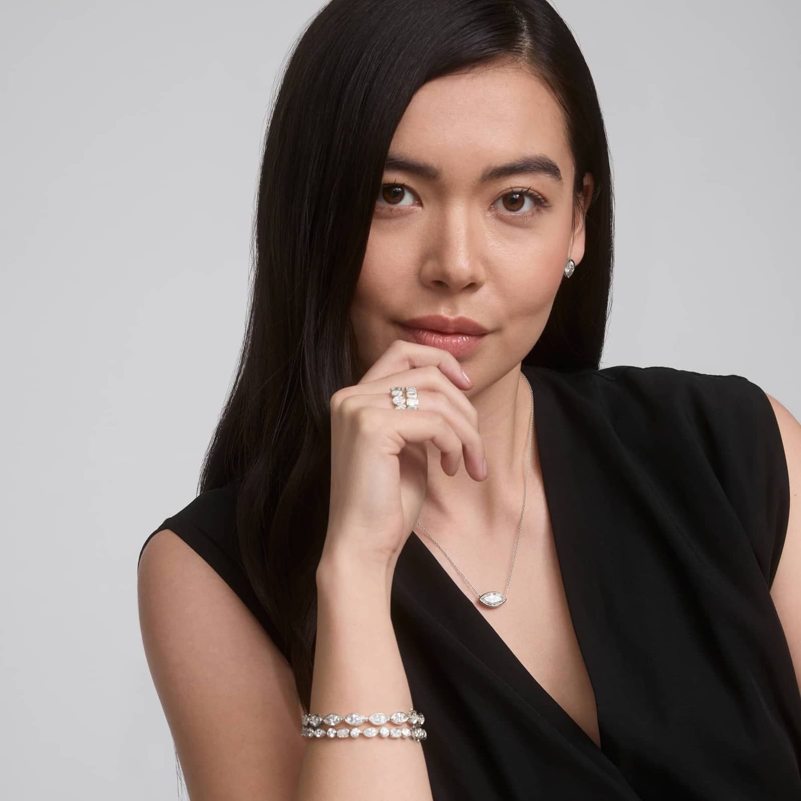 Seven Stone Bezel Anniversary Ring With 1.5 CTW Oval Cut Lab-Grown Diamonds in 14K White Gold (5mm)