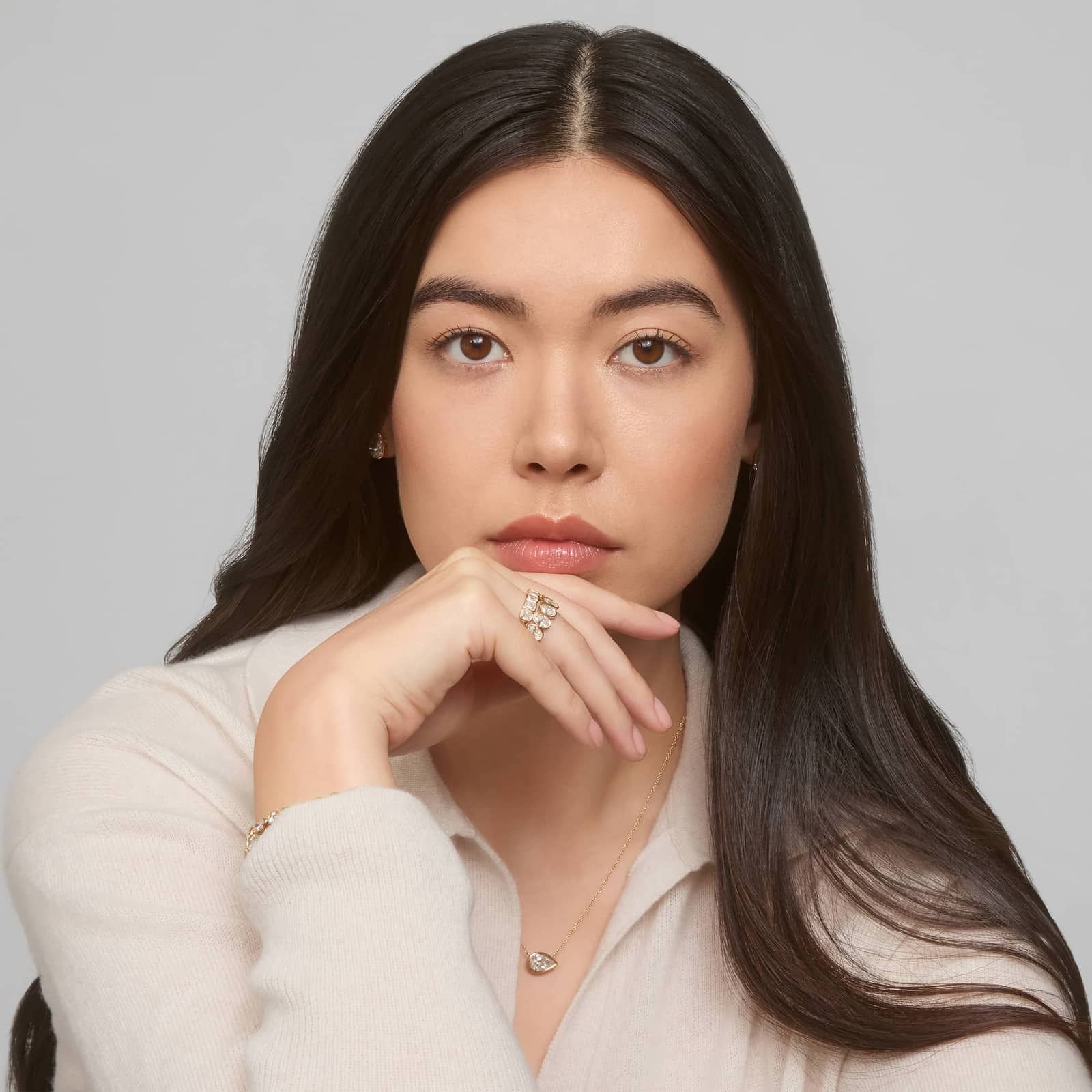 Seven Stone Bezel Anniversary Ring With 3 CTW Oval Cut Diamonds in 14K Yellow Gold (6.7mm)