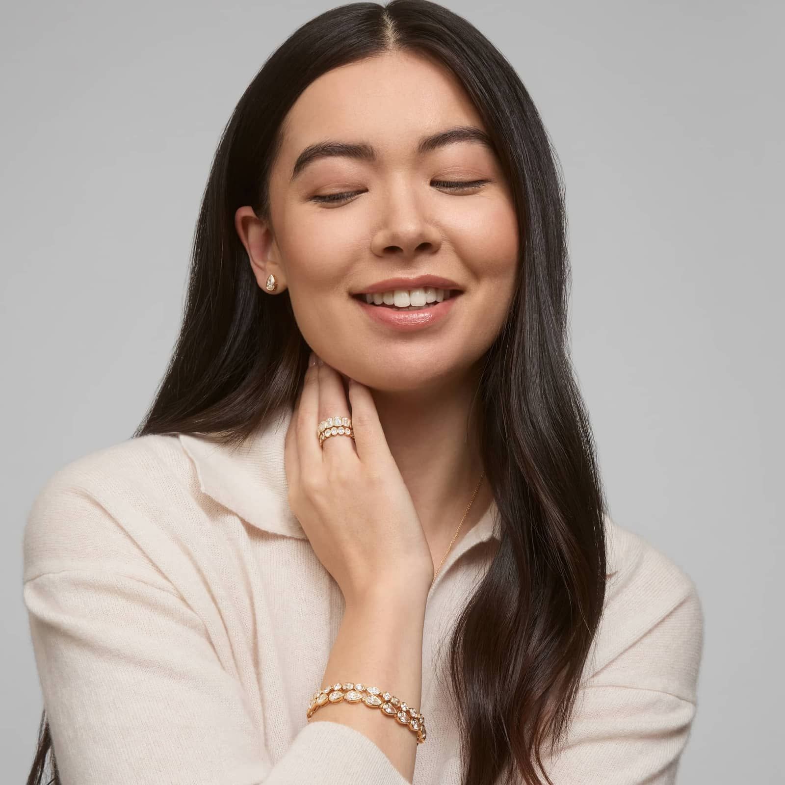 Bezel Eternity Ring With 2 CTW Oval Cut Diamonds in 14K Yellow Gold (4.6mm)