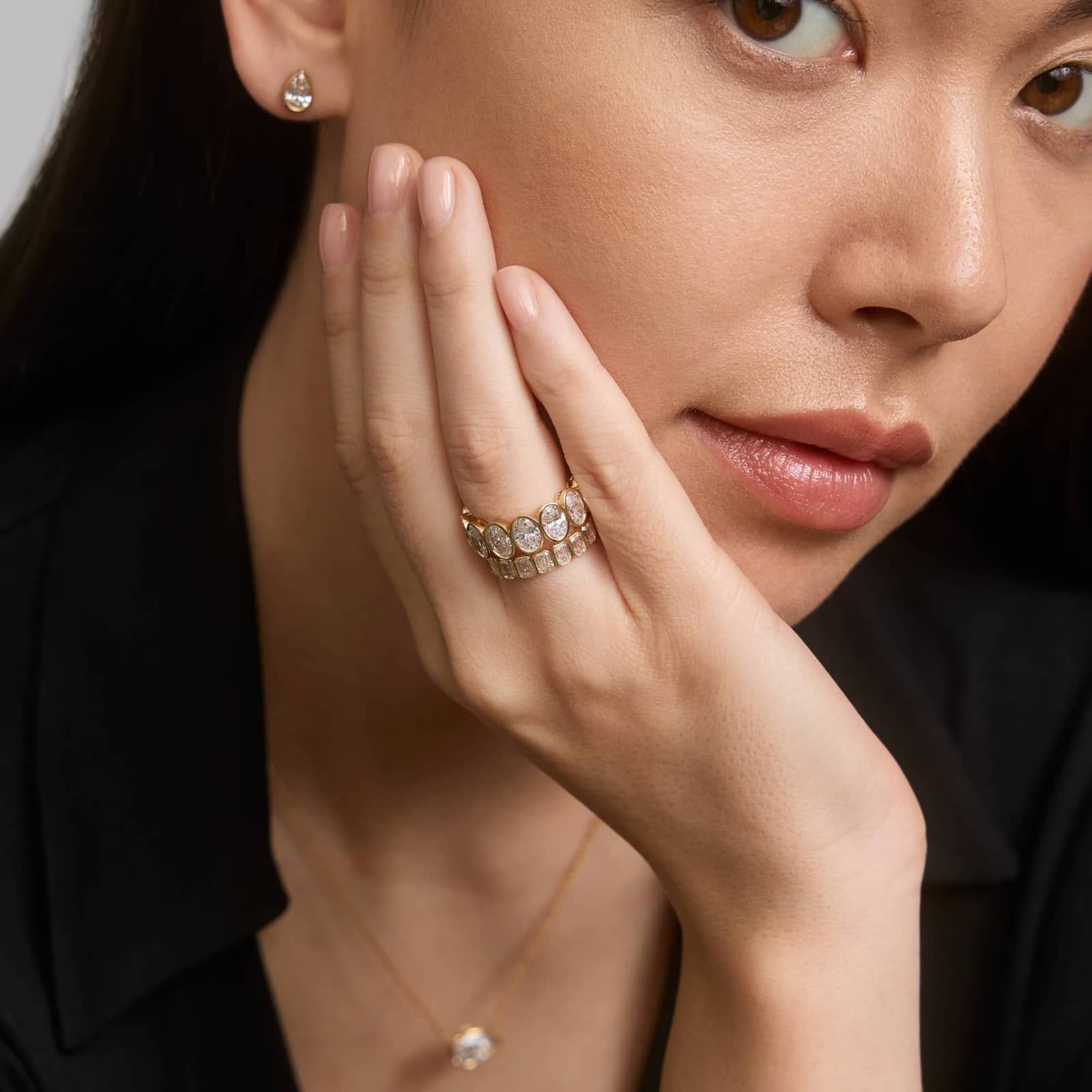 Bezel Eternity Ring With 6 CTW Oval Cut Diamonds in 14K Yellow Gold (7.35mm)