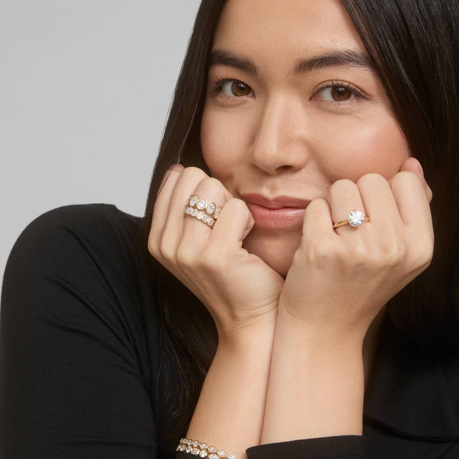 Bezel Eternity Ring With 7 CTW Oval Cut Diamonds in 14K Yellow Gold (7.5mm)