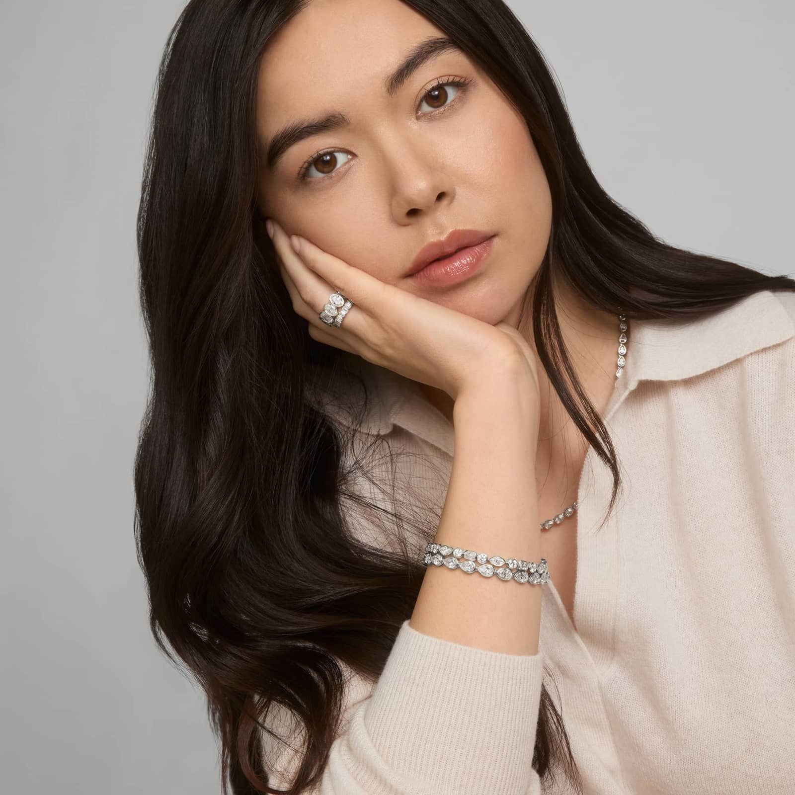 Bezel Eternity Ring With 2 CTW Emerald Cut Diamonds in Platinum (3.5mm)