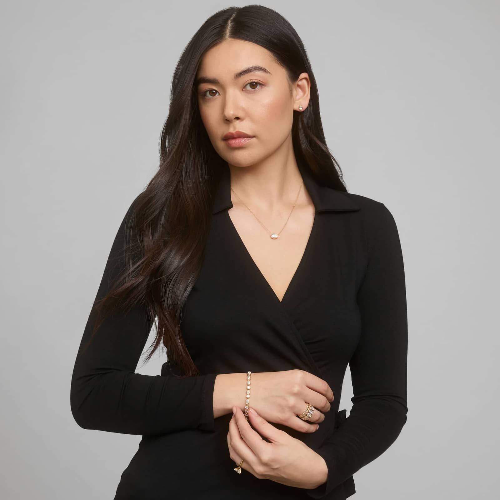 Bezel Eternity Ring With 3 CTW Emerald Cut Diamonds in 14K Yellow Gold (4.2mm)