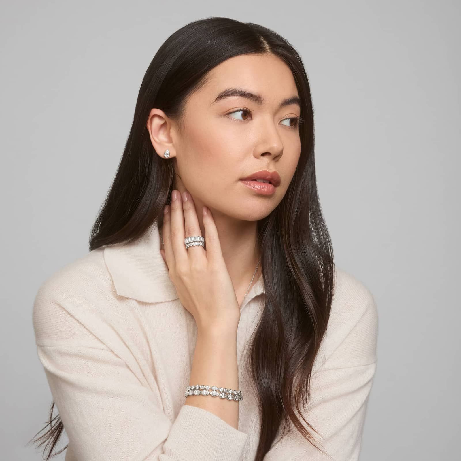 Bezel Eternity Ring With 7 CTW Emerald Cut Diamonds in Platinum (6.3mm)