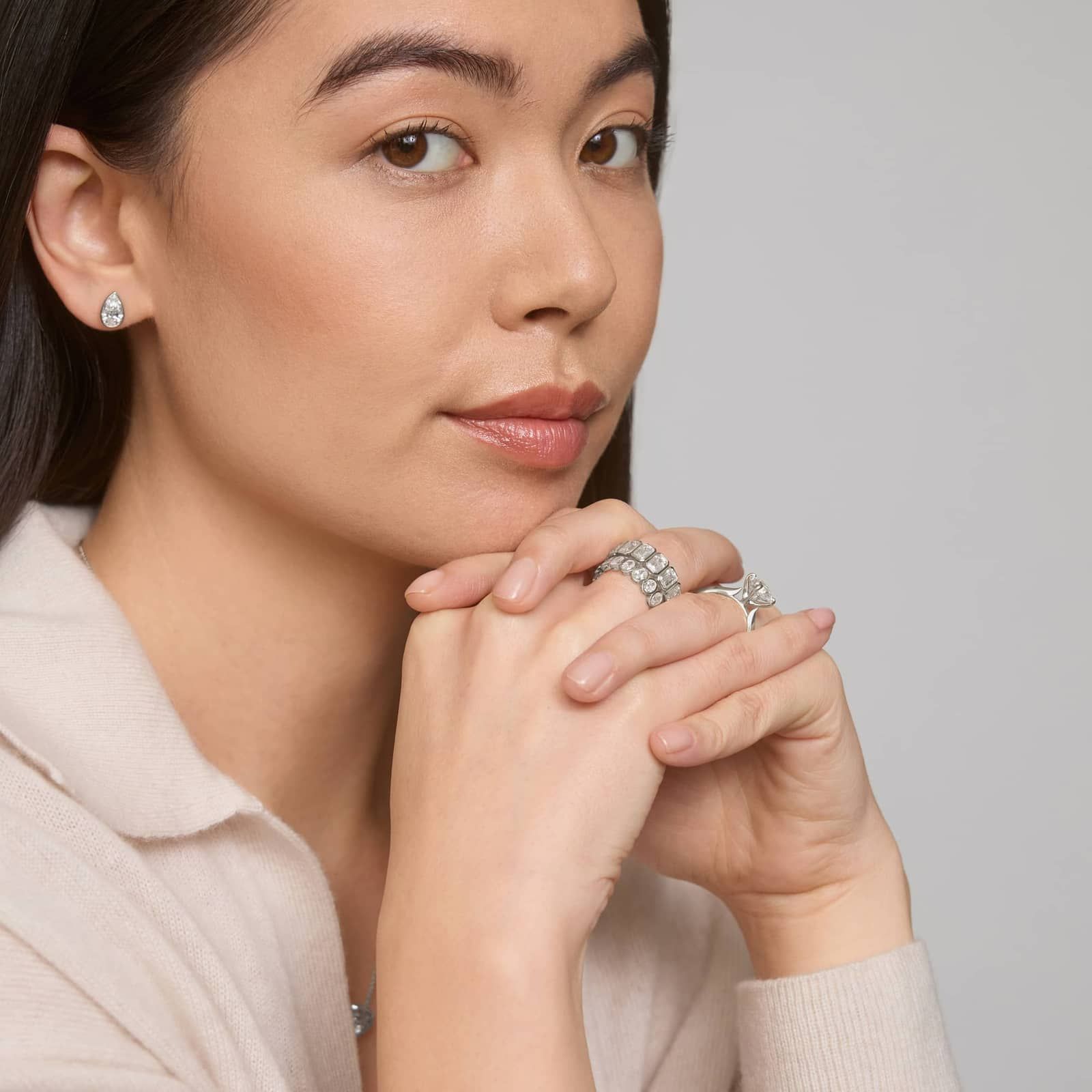 Bezel Eternity Ring With 7 CTW Emerald Cut Diamonds in Platinum (6.3mm)