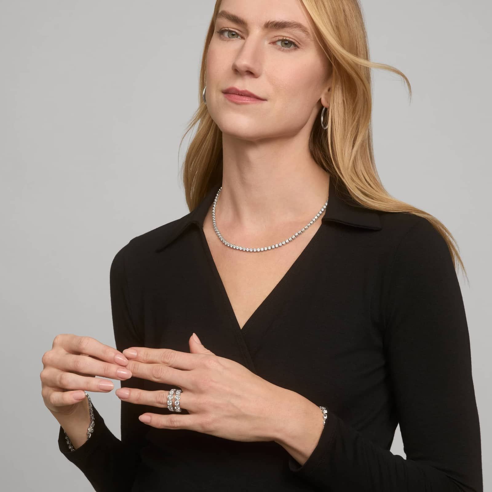 Bezel Eternity Ring With 5 CTW Round Cut Diamonds in 14K White Gold (5.6mm)