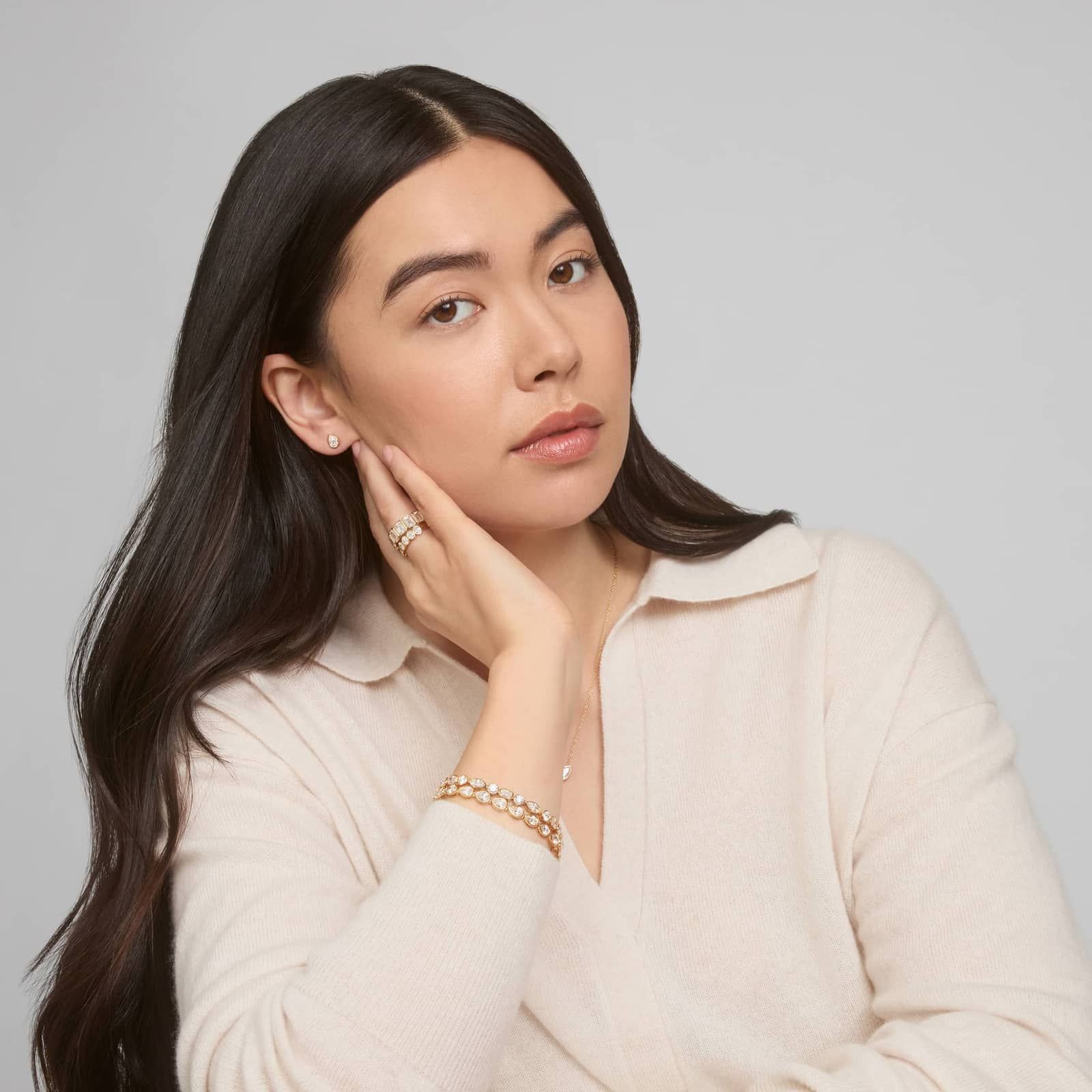 East-West Bezel Tennis Bracelet With 10 CTW Pear Shaped Diamonds in 14K Yellow Gold