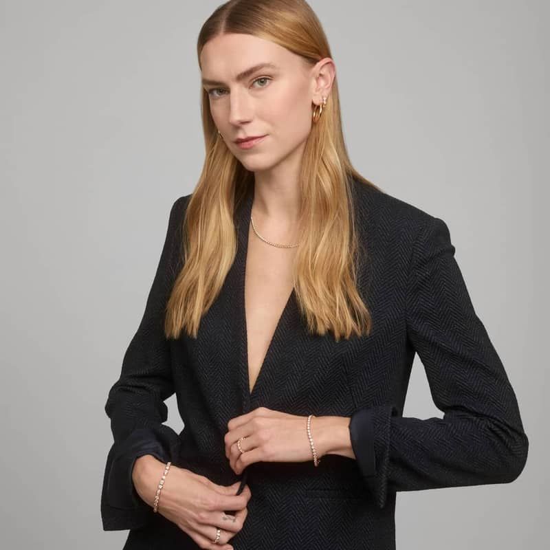 Bezel Tennis Bracelet With 5 CTW Round Diamonds in 14K Rose Gold