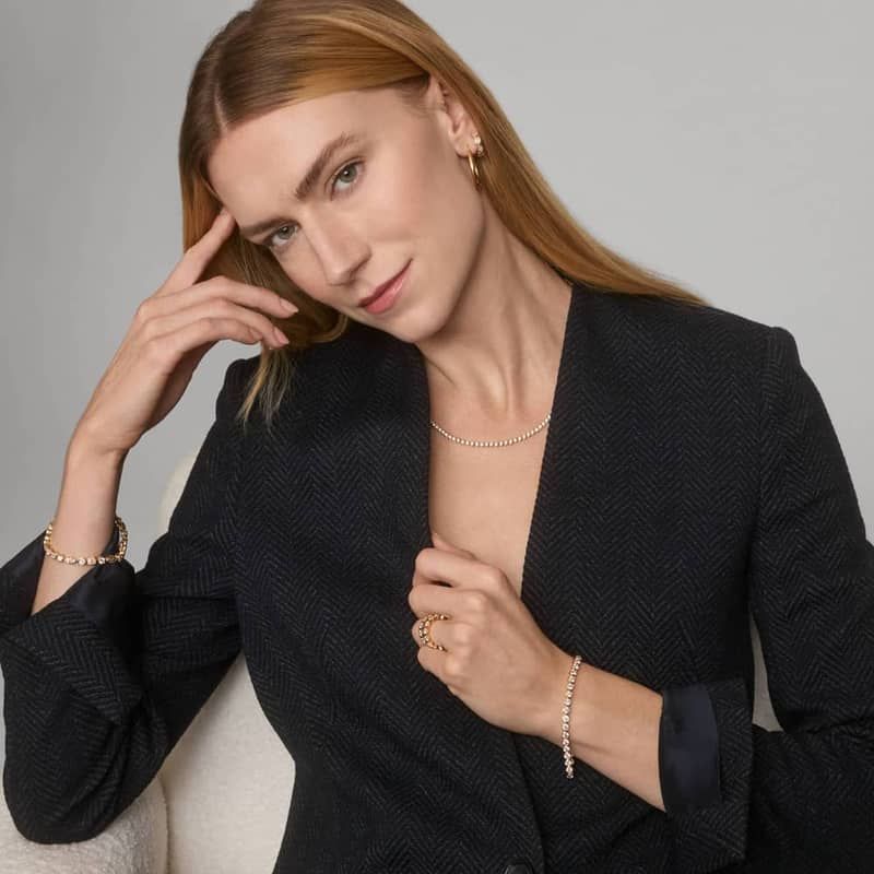 Bezel Tennis Bracelet With 8 CTW Round Diamonds in 14K Yellow Gold