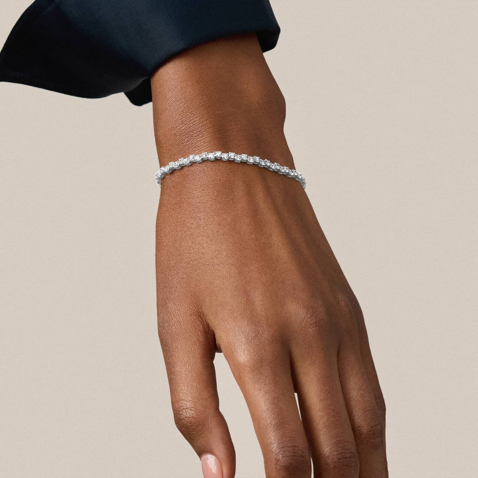 Alternating Lab-Grown Diamond Bracelet in 14K White Gold (4 ct. tw.)