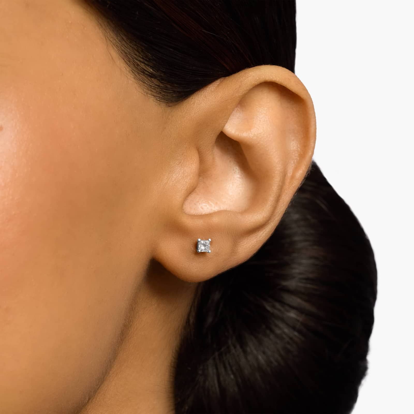 Lab Grown Diamond Princess Cut Stud Earrings in Platinum (1/3 Ct. tw. - F-G / VS2-SI1)