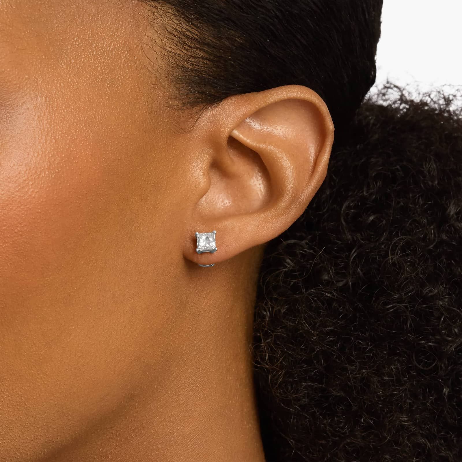 Princess Cut Diamond Stud Earrings in 14k White Gold (1 1/2 ct. tw.)